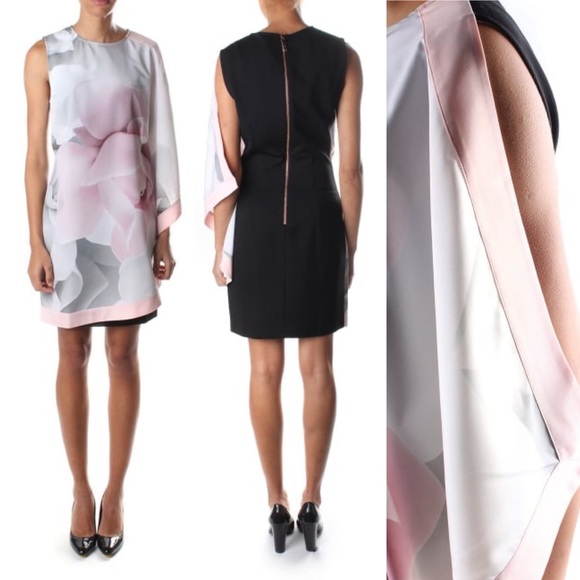 Ted Baker Dresses Ted Baker Blush Pink Floral Front W Black Back ted-baker-dresses-ted-baker-blush-pink-floral-front-w-black-back